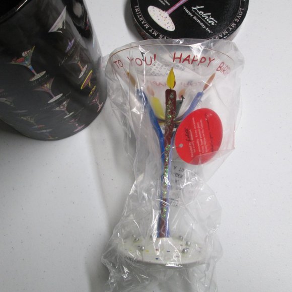 Lolita Happy Birthday Martini Glass, hand painted, Brand new in box - Picture 6 of 6